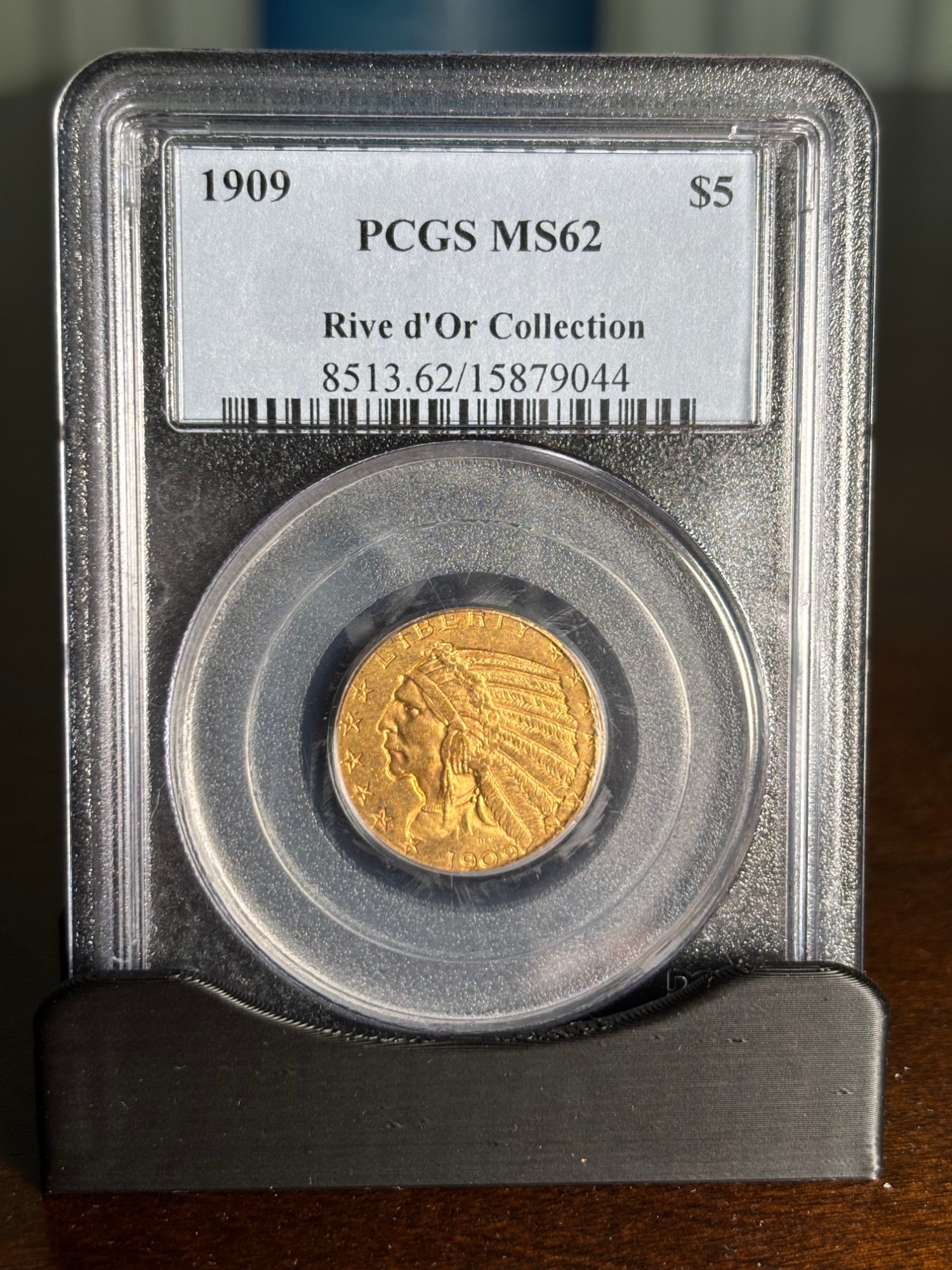1909 Indian $5 Gold - PCGS MS62
