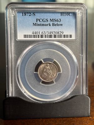 1872-S Seated Liberty H10C - PCGS MS63